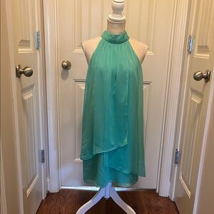 Elegant Teal Halter Dress